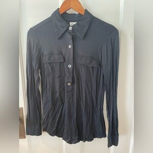 L.L. Bean Signature Women's Black Button-Down Shirt